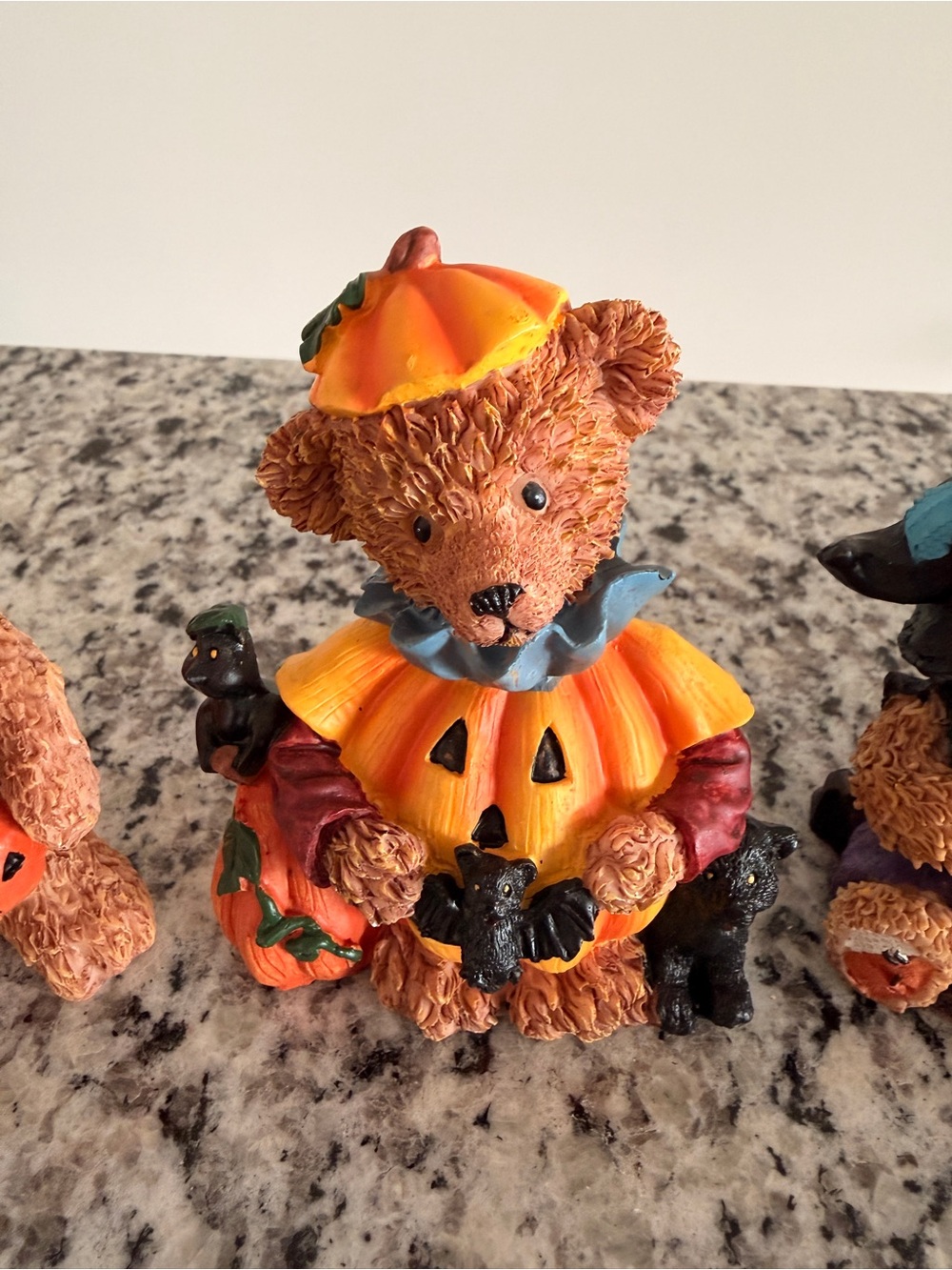 Halloween Pumpkin Bear Figurine Set of 5 - Picture 5 of 7